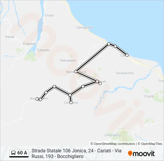 60 A Bus Line Map