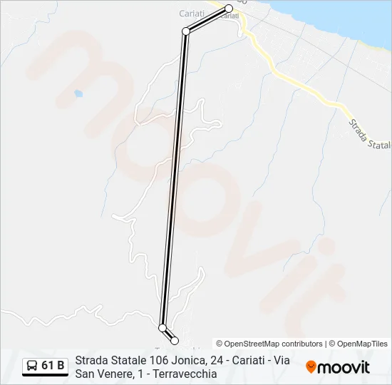 61 B Bus Line Map