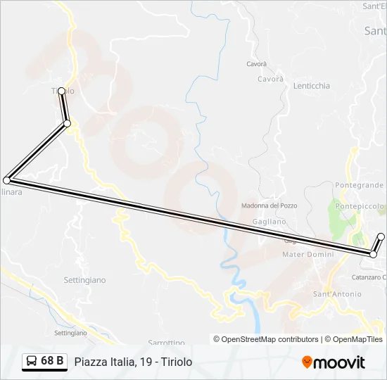 68 B Bus Line Map