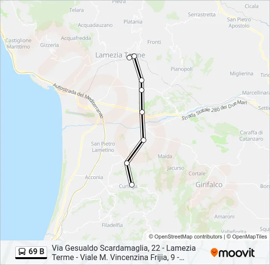 69 B Bus Line Map