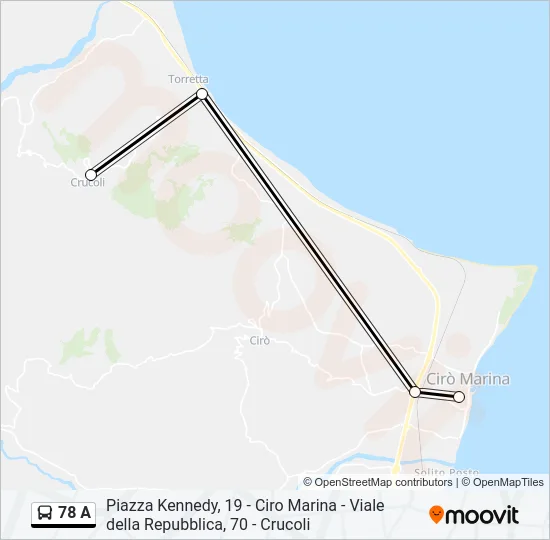 78 A Bus Line Map