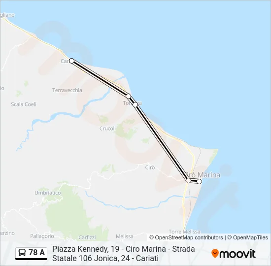78 A Bus Line Map