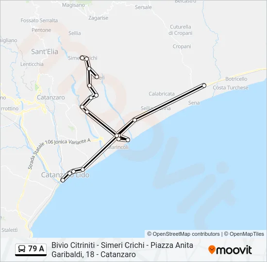 79 A Bus Line Map