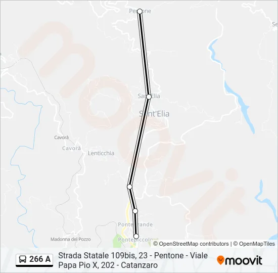266 A Bus Line Map