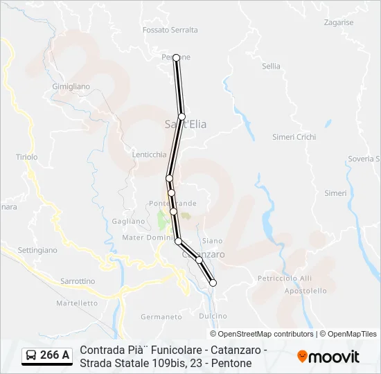 266 A Bus Line Map
