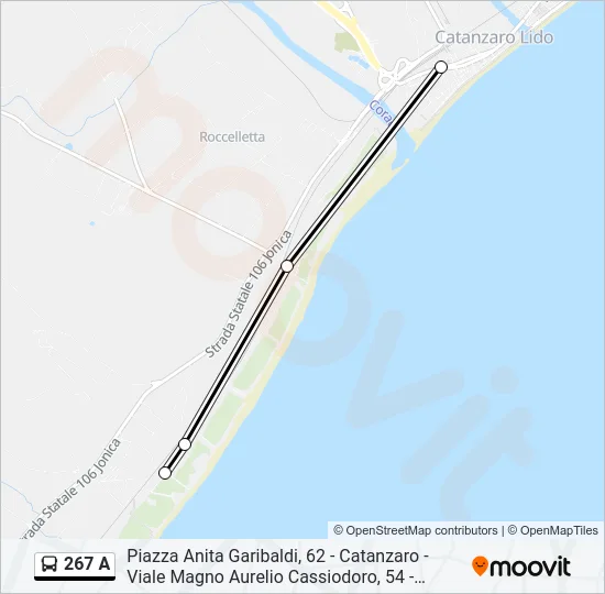 267 A Bus Line Map