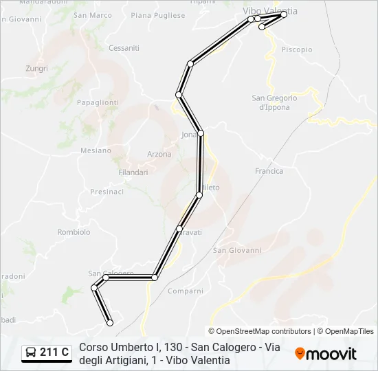 211 C Bus Line Map