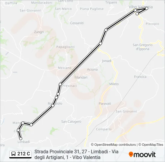 212 C Bus Line Map