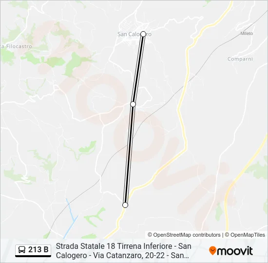 213 B Bus Line Map