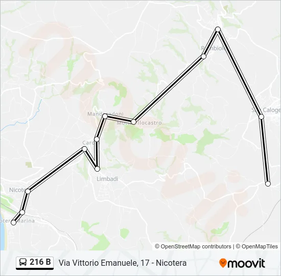 216 B Bus Line Map