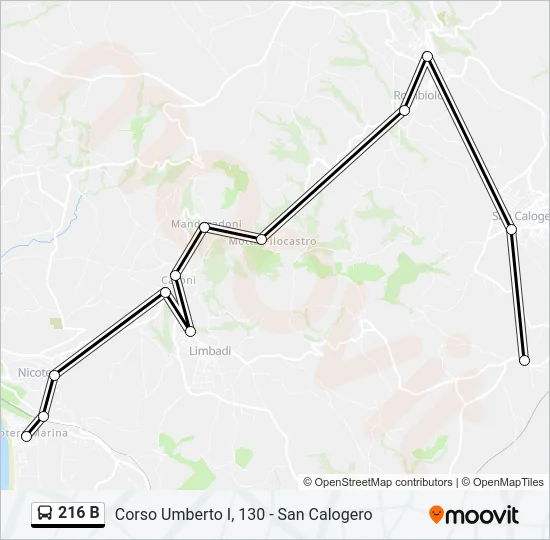 216 B Bus Line Map