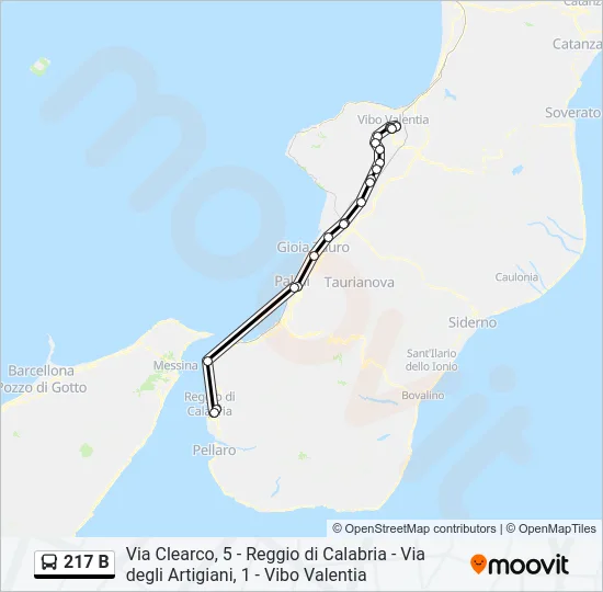217 B Bus Line Map