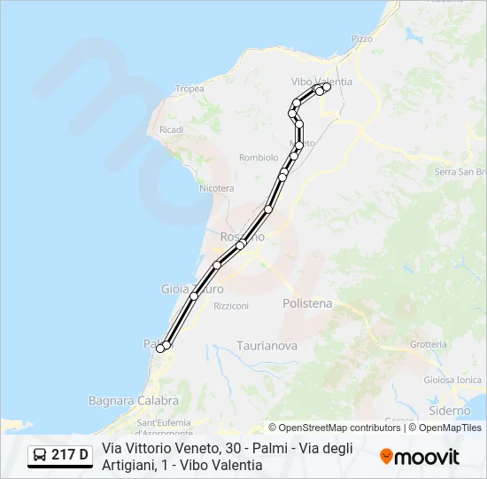 217 D Bus Line Map