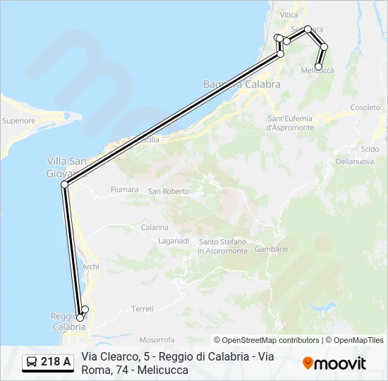 218 A Bus Line Map