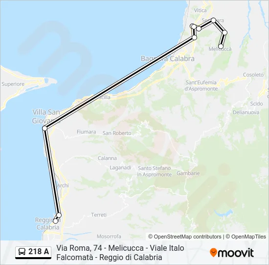 218 A Bus Line Map