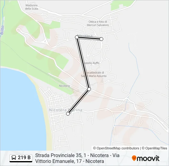 219 B Bus Line Map
