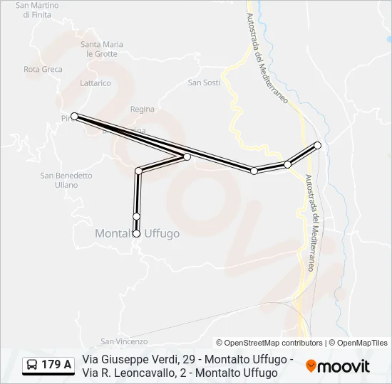 179 A Bus Line Map