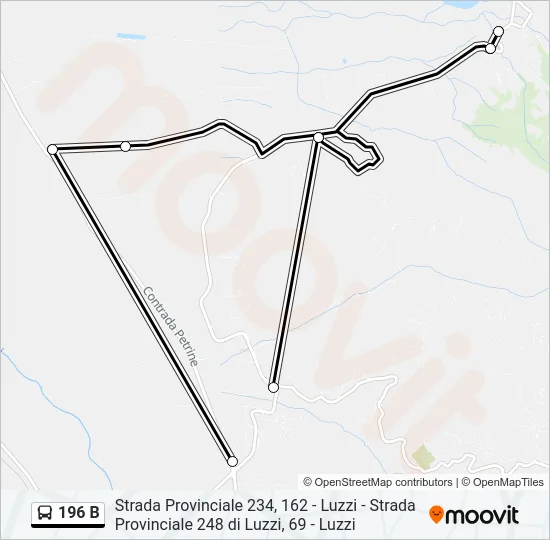 196 B Bus Line Map