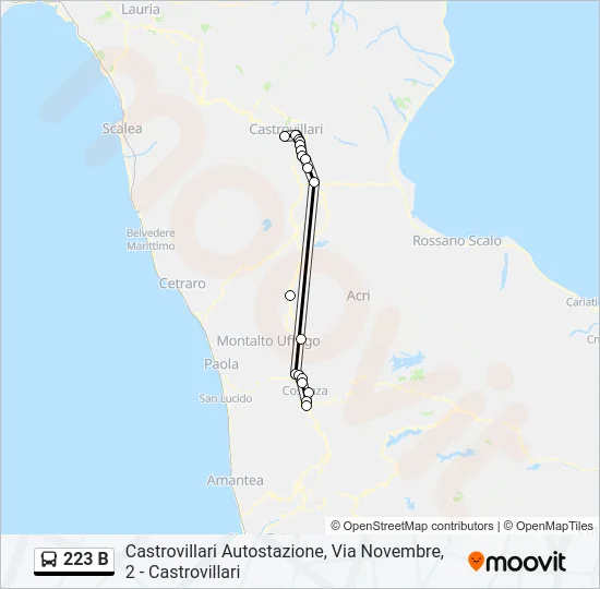 223 B Bus Line Map
