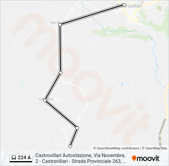 224 A Bus Line Map