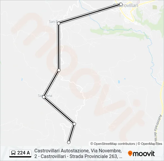 224 A Bus Line Map