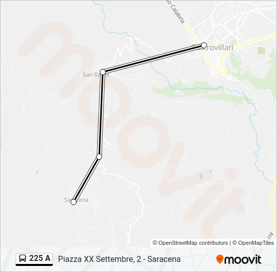 225 A Bus Line Map