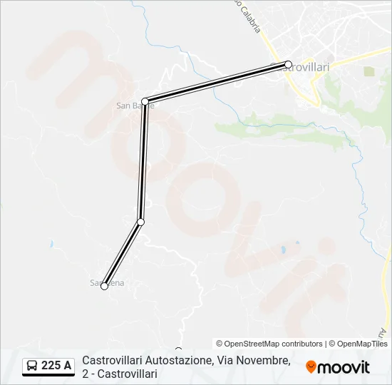 225 A Bus Line Map