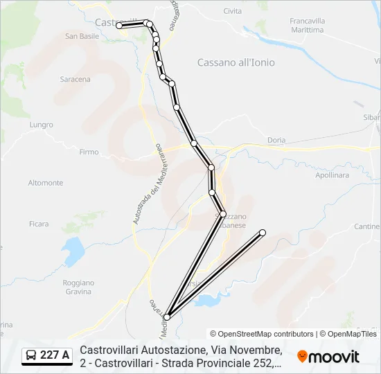 227 A Bus Line Map