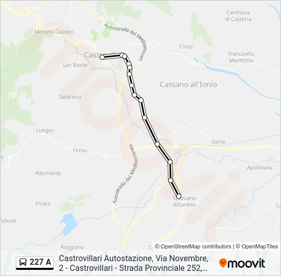227 A Bus Line Map