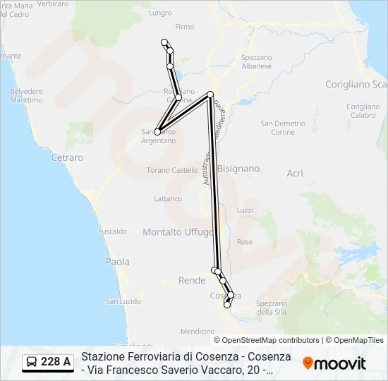 228 A Bus Line Map