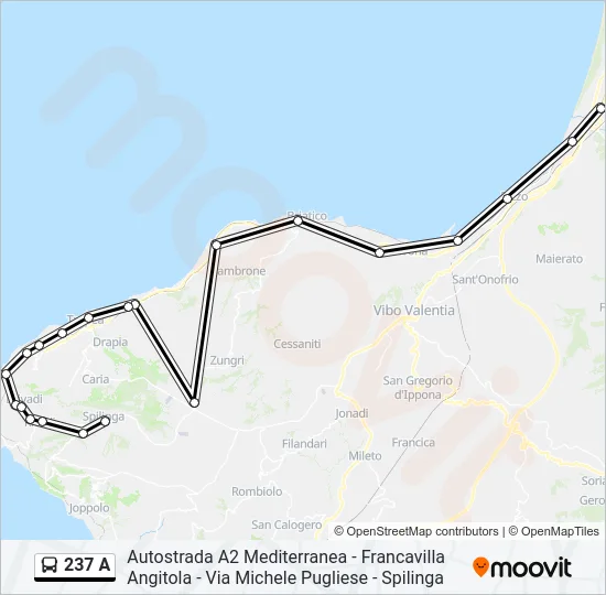 237 A Bus Line Map