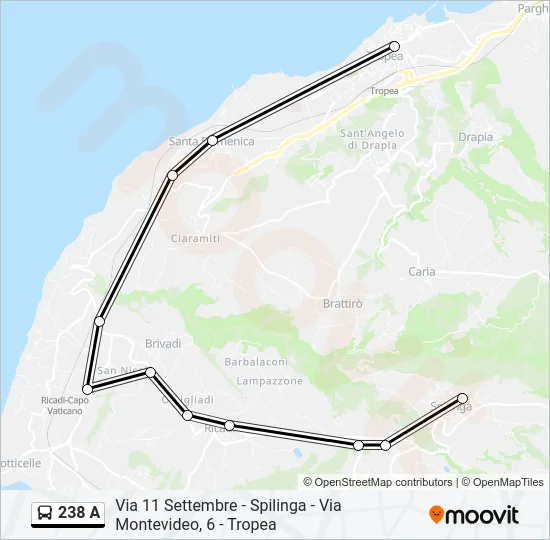 238 A Bus Line Map