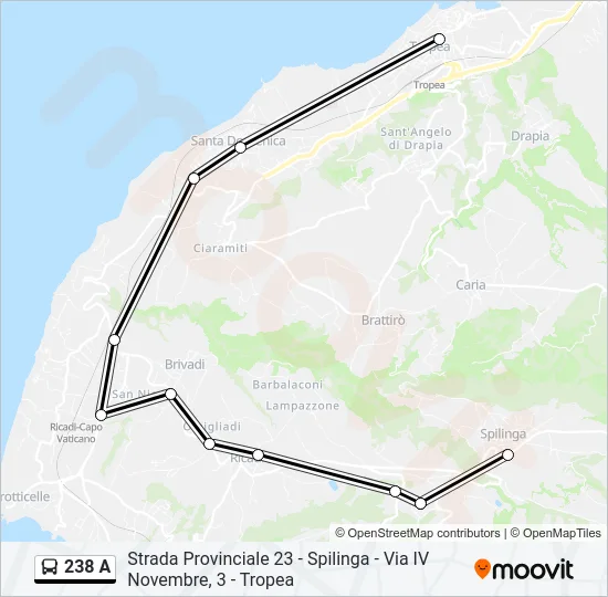 238 A Bus Line Map
