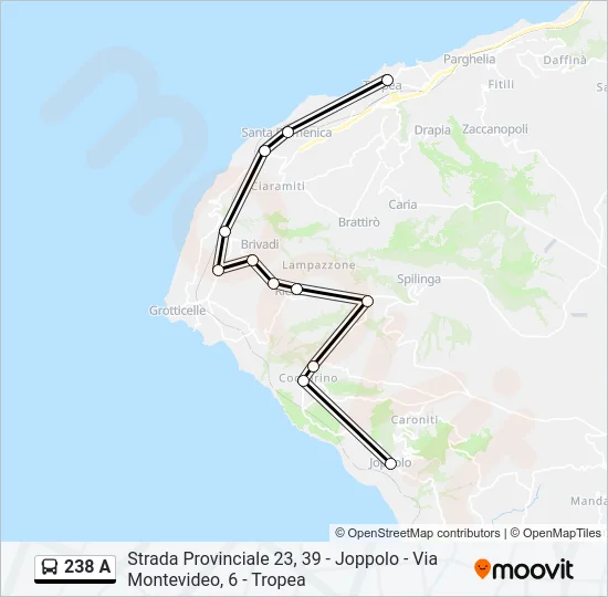 238 A Bus Line Map