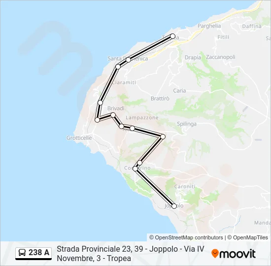 238 A Bus Line Map