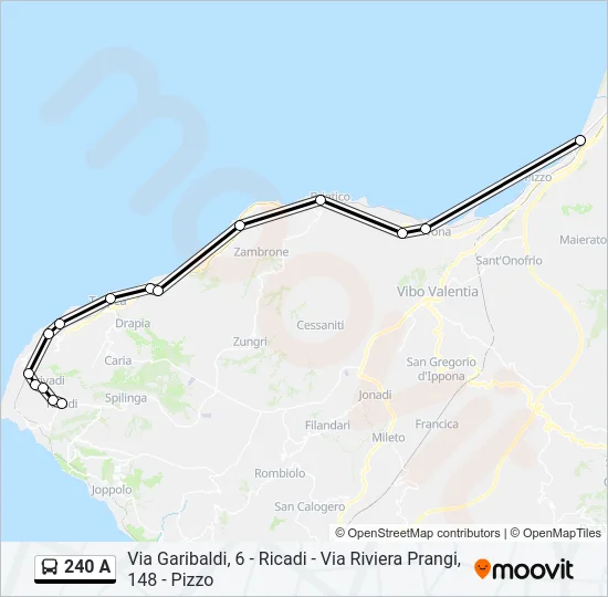240 A Bus Line Map