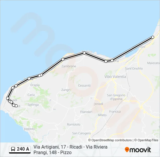 240 A Bus Line Map