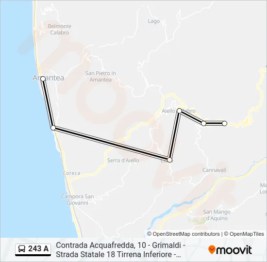 243 A Bus Line Map