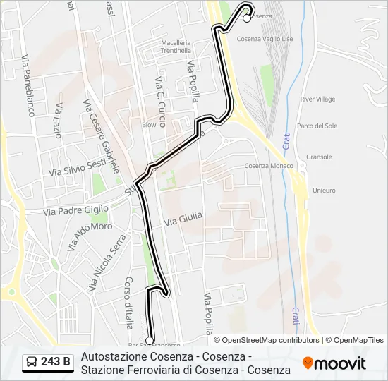 243 B Bus Line Map