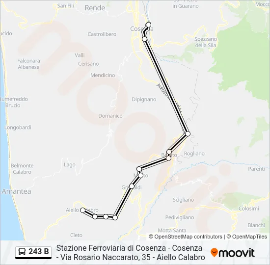 243 B Bus Line Map