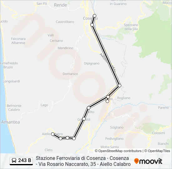 243 B Bus Line Map