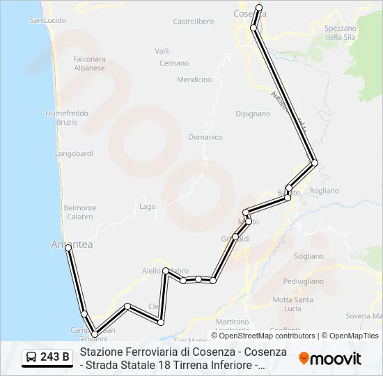 243 B Bus Line Map