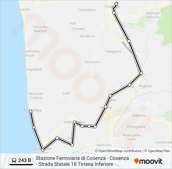 243 B Bus Line Map