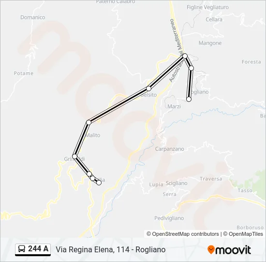 244 A Bus Line Map
