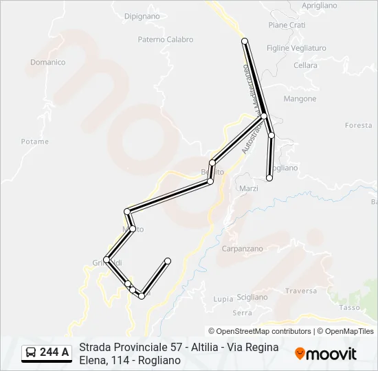 244 A Bus Line Map