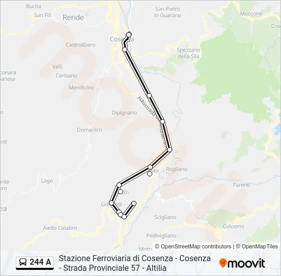 244 A Bus Line Map