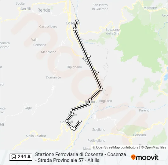 244 A Bus Line Map