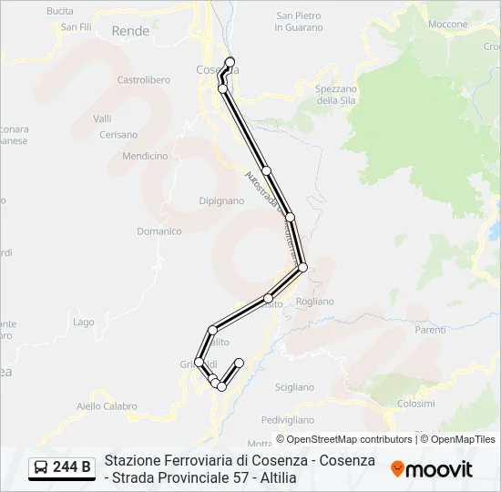 244 B Bus Line Map