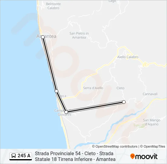 245 A Bus Line Map