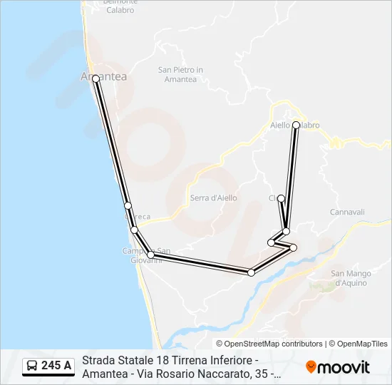 245 A Bus Line Map